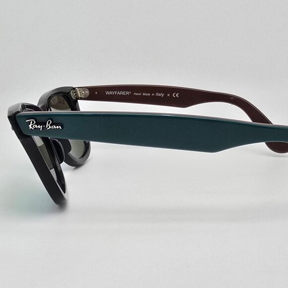 *SOLD* Ray-Ban RB2140 1175/19 Wayfarer Black Green Frame Green Lens Sunglasses - Picture 4 of 16